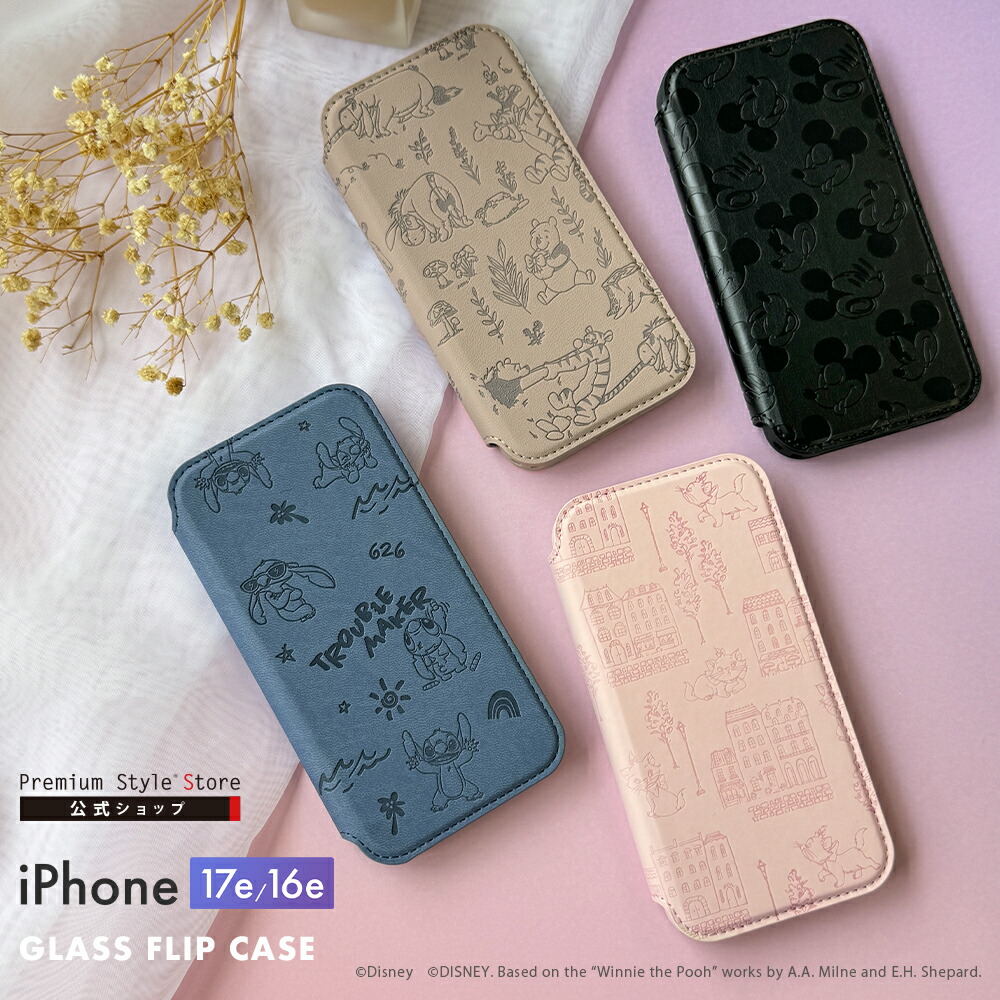 タイムセール7月27日値下げ　マニー　マミネット　コラージュ付き　カバー 楽天市場】iPhone17e iPhone16e ケース 手帳型 カバー ディズニー