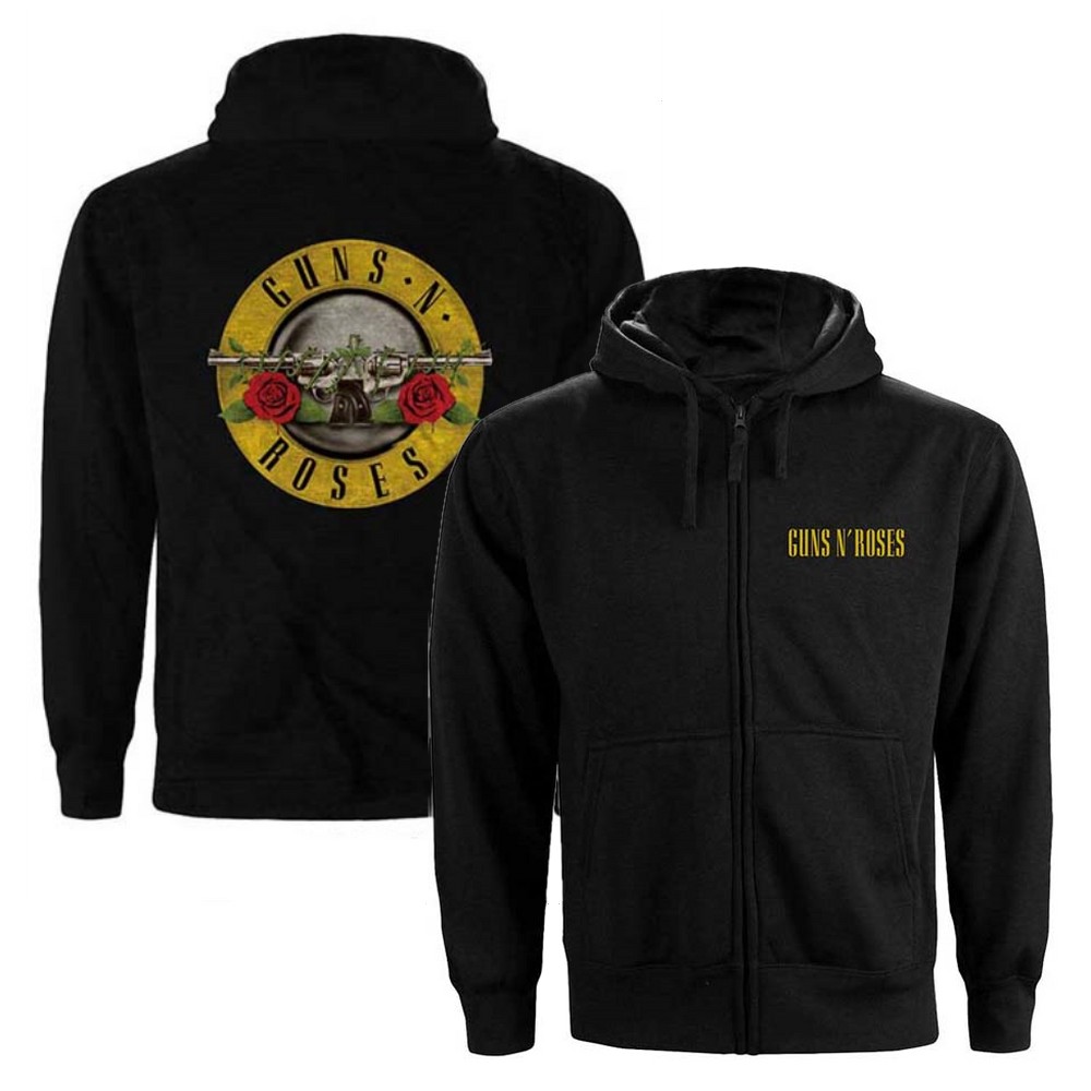 海外最新 楽天市場 Guns N Roses ガンズアンドローゼズ デビュー35周年記念 Classic Logo ジップ バックプリントあり スウェット パーカー メンズ 公式 オフィシャル Pgs 高い素材 Prcs Org Pk