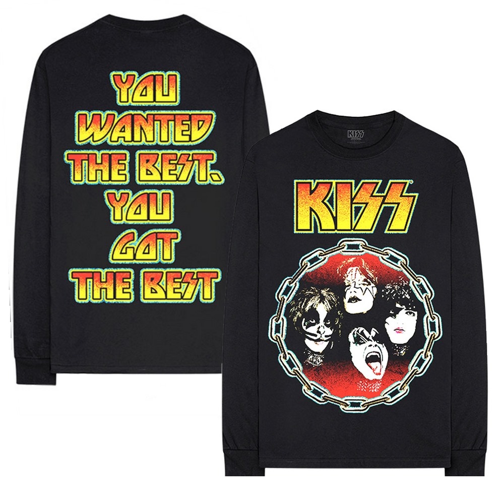 KISS キッス - You Wanted The Best / バック＆アームプリントあり / 長袖 / Tシャツ / メンズ 【公式 / オフィシャル】