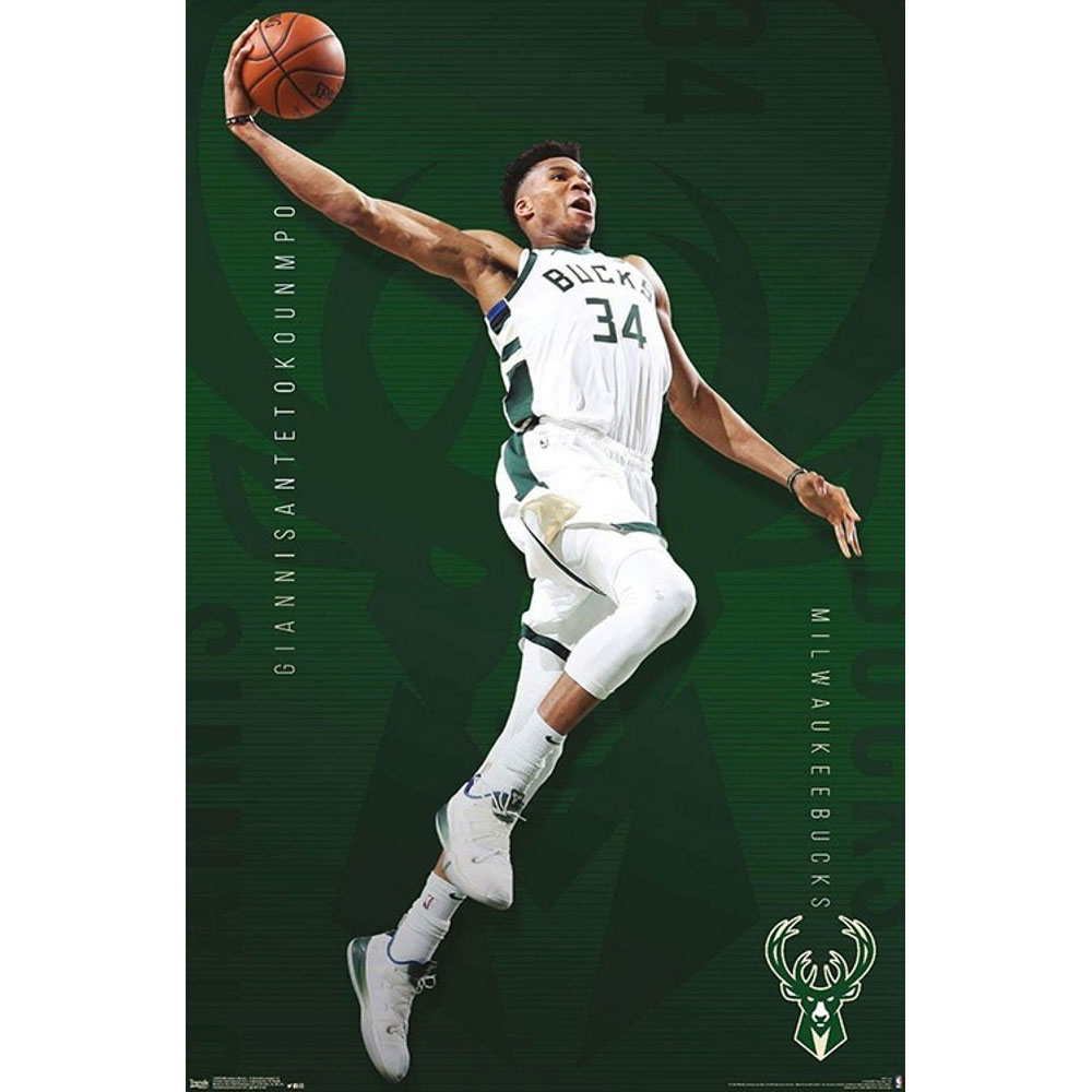 楽天市場 Milwaukee Bucks Nba ミルウォーキーバックス Giannis Antetokounmpo ポスター 公式 オフィシャル Pgs