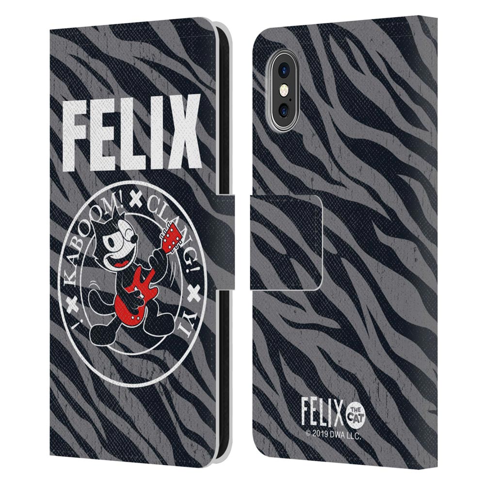 楽天市場 Felix The Cat フィリックスザキャット Distressed Rock Zebra Print レザー手帳型 Iphoneケース 公式 オフィシャル Pgs