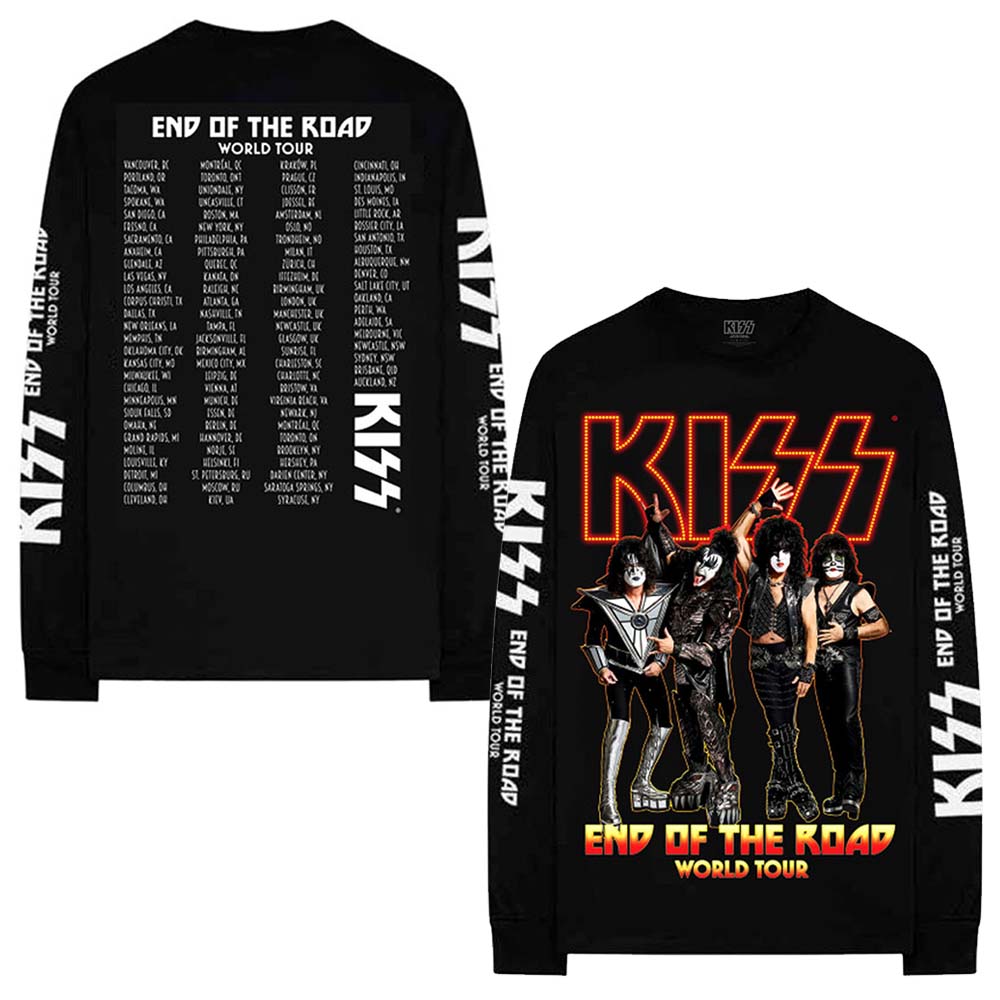 キズ ツアー Tシャツ L KISS Band T-Shirt US Tour 76 Glam Rock Band Photo Graphic