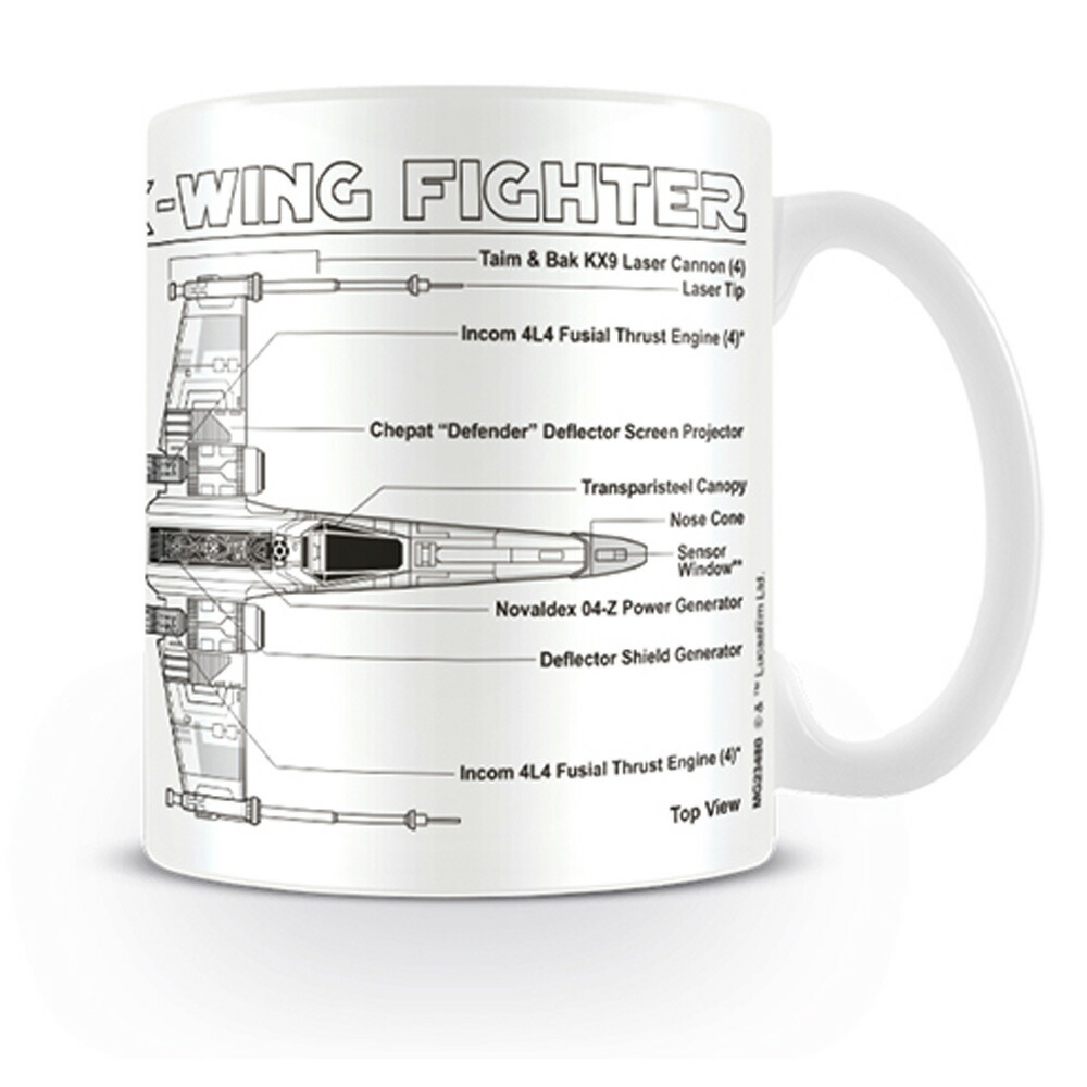 STAR WARS スターウォーズ - X-Wing Fighter Sketch / マグカップ 【公式 / オフィシャル】画像