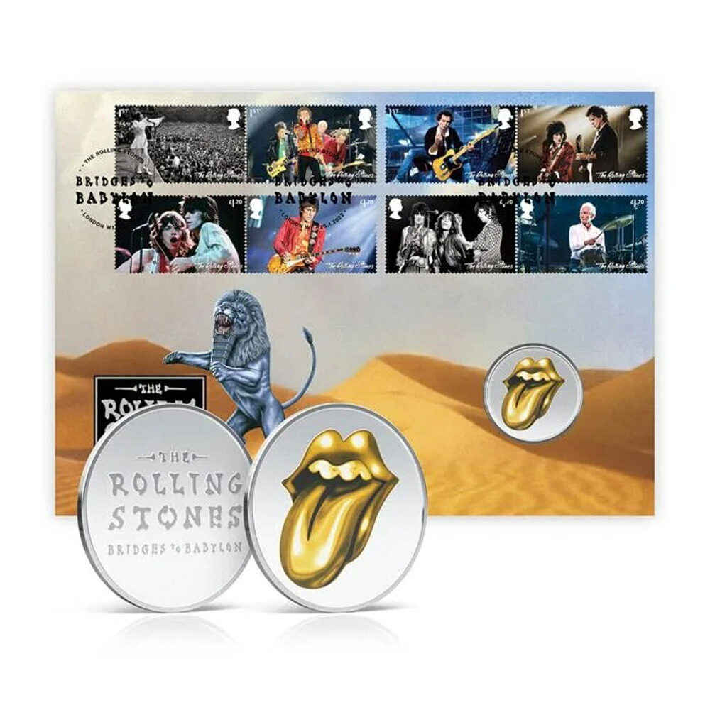 ROLLING STONES ローリングストーンズ - Bridges to Babylon Tour Medal Cover / 世界限定10000個 / 貴重 / 切手・レター品 【公式 / オフィシャル】