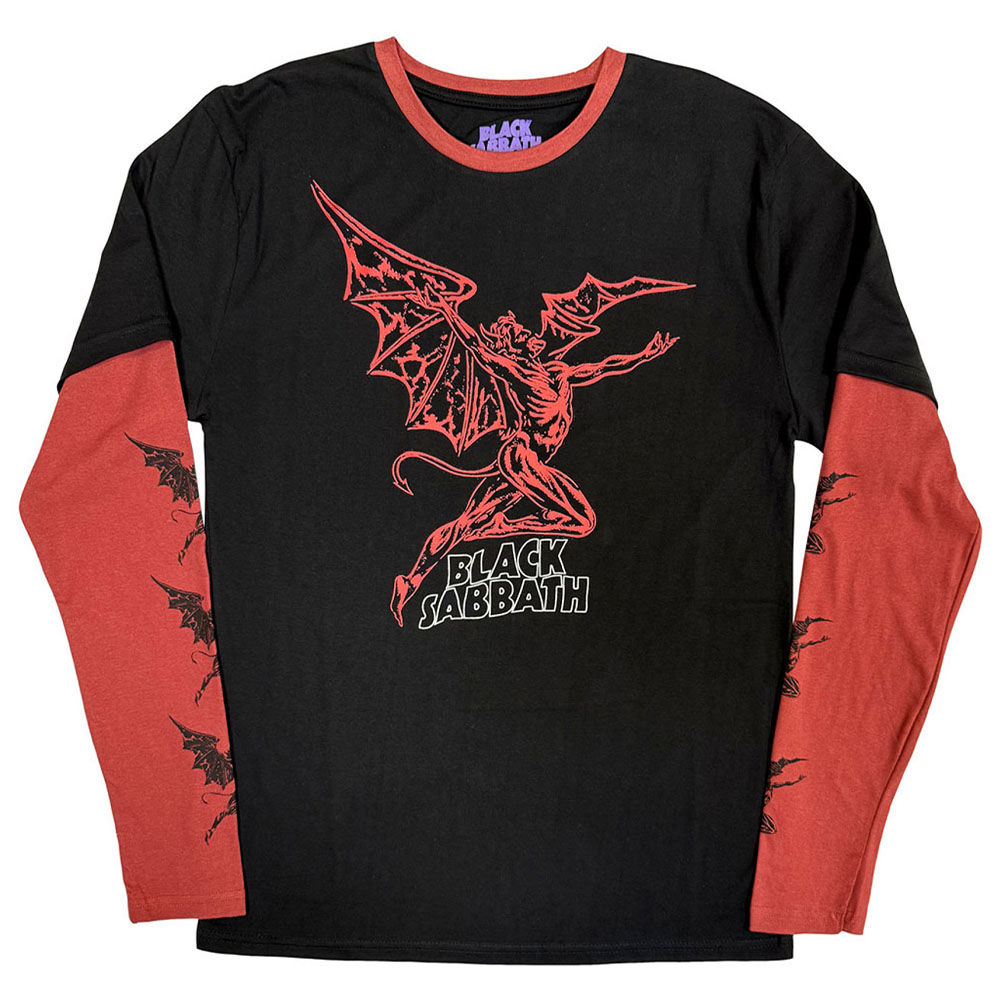 BLACK SABBATH ブラックサバス - Red Henry Wavy Logo / アームプリントあり / Tシャツ / メンズ 【公式 / オフィシャル】
