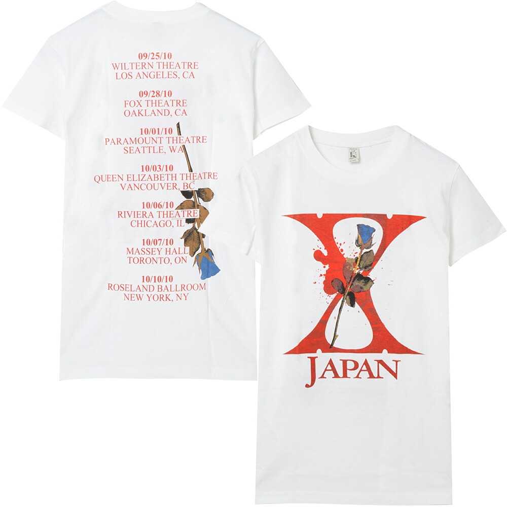 X JAPAN エックスジャパン - ROSE TOUR2010（超レア） / バックプリントあり / ヴィンテージ / Tシャツ / レディース 【公式 / オフィシャル】