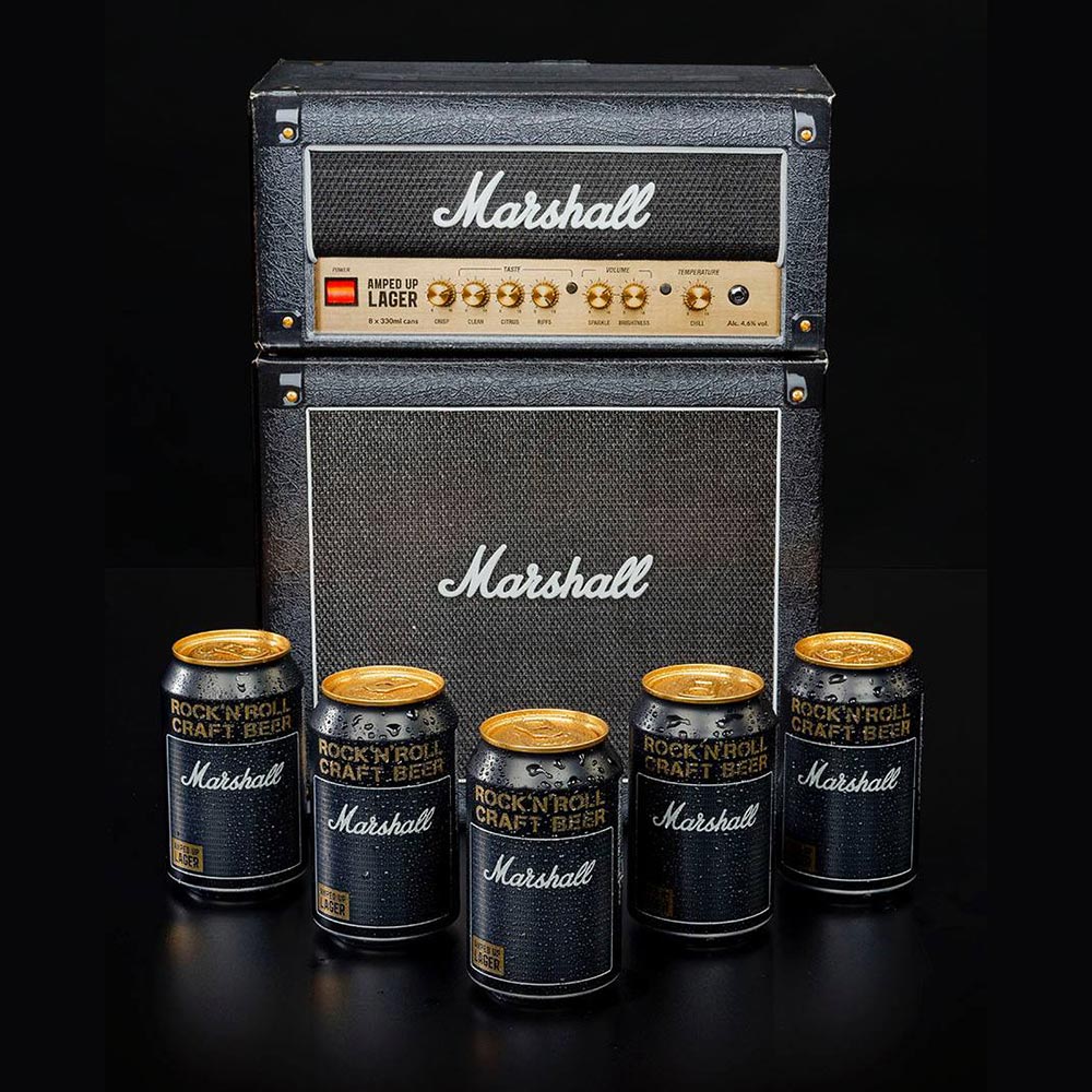 それからず マーシャル ビール 16本入り アンプヘッド 専用ボックス 公式 MARSHALL AMPED UP LAGER BEER  330ml×16本入り：リカーショップ ソノマ ージシャン - shineray.com.br