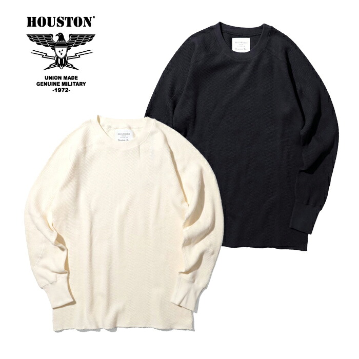 HOUSTON 20971 HEAVY THERMAL C/N L/S TEE 【ヒューストン 20971 ヘビーサーマルクル リブーネックロングスリーブTシャツ】 メンズ レディース ミリタリー アウトドア カジュアル ロングTシャツ コットン100％ ヘビーサーマル