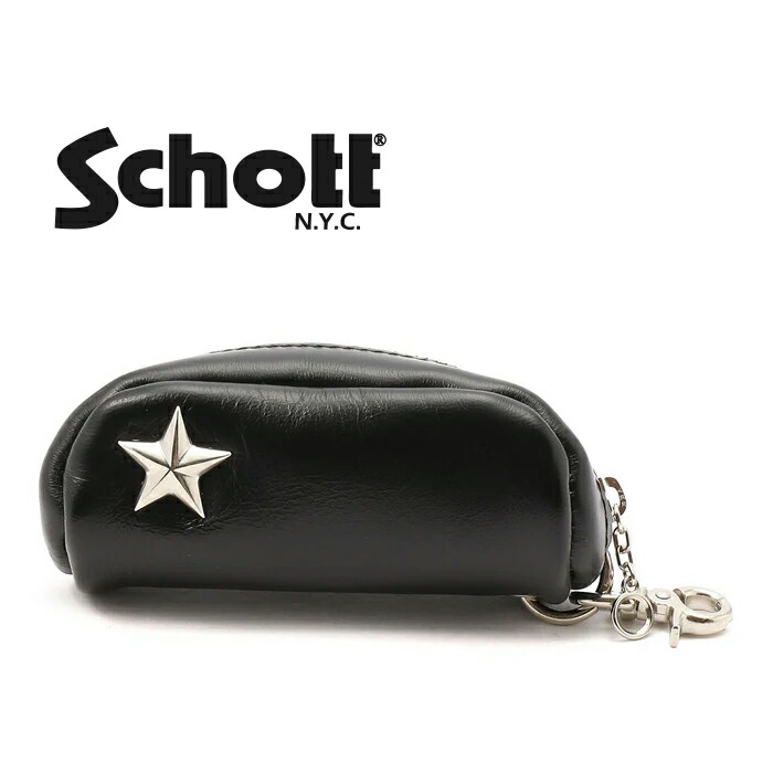 SCHOTT ONESTAR KEY CASE 【打つこと 一はやりっ児 仄めかし入れもの】7825970020 メンズ ミリタリー 心地好い アウトドア 自動二輪車 ツーリング 山登り 難民キャンプ なめし革 本革 亜米利加 バイ鉄道車両 一はやりっ児 馬革 日本製 小物 仄めかし入れもの キーケース-財布・ケース
