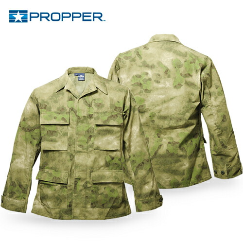 PROPPER バトル・リップ BDU ジャケット A-TACS FGメンズ ミリタリー アウトドア カジュアル サバイバルゲーム サバゲ 4ポケット リップストップ