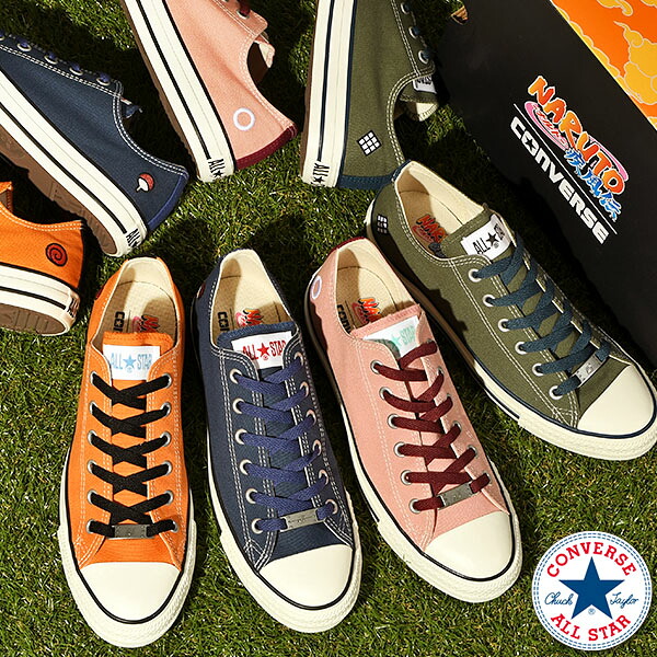 2026春新作 送料無料 NARUTO ナルト 疾風伝 コンバース コラボ スニーカー メンズ CONVERSE オールスター ALL STAR OX ナルト シップウデン NARUTO SHIPPUDEN サスケ サクラ カカシ ローカット キャンバス シューズ 靴