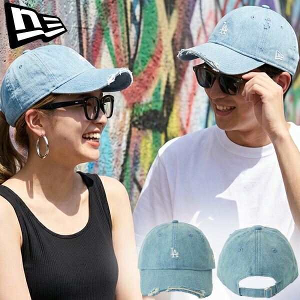2026春夏新作 送料無料 ダメージ加工 デニム ニューエラ キャップ NEW ERA 9TWENTY MLB Damaged Cap メンズ レディース ユニセックス 帽子 CAP LA ドジャース アウトドア 14745092