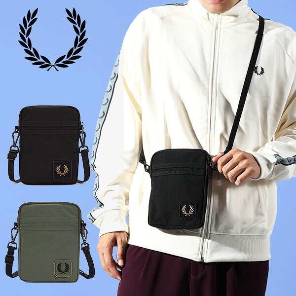 送料無料 ミニショルダーバッグ FRED PERRY フレッドペリー メンズ レディース ユニセックス NYLON BADGE SMALL SIDE BAG リサイクルナイロン 軽量 ポーチ ショルダーバッグ 斜めがけバッグ L1194 正規販売店