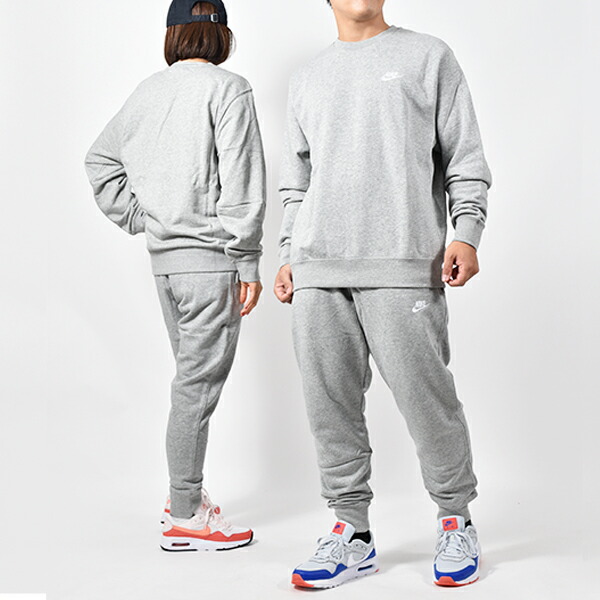 楽天市場 送料無料 スウェット トレーナー 上下セット ナイキ Nike メンズ クラブ フレンチテリー クルー プルオーバー ジョガーパンツ ロングパンツ パンツ スエット スポーツウェア グレー 灰 Bv2667 Bv2680 Ray Green