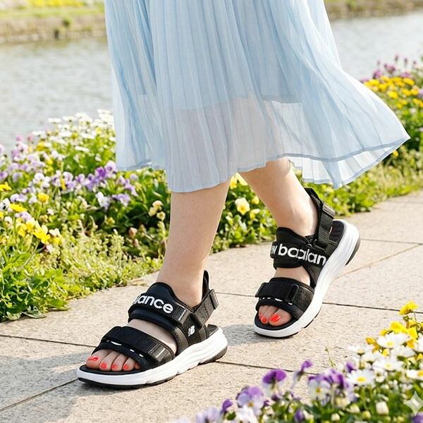 送料無料 ニューバランス スポーツサンダル New Balance 750 Straps レディース SUA750 スポサン ストラップ スポーツ カジュアル タウン フェス フラット シューズ 靴 黒