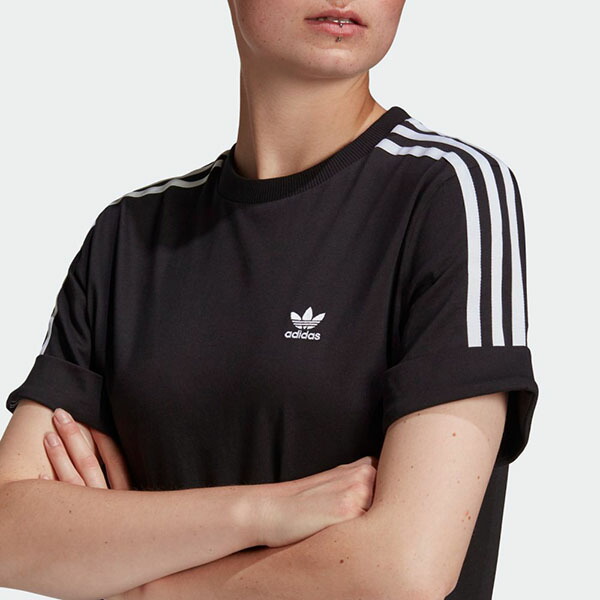 楽天市場 送料無料 アディダス Tシャツワンピ Adidas レディース Tee Dress 半袖 Tシャツ ワンピース ワンポイント ロゴ 3本ライン Originals オリジナルス 21春新作 Ray Green