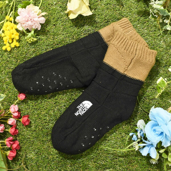 2022秋冬新作 ノースフェイス 厚手 内フリース ルームソックス 靴下 キッズ 子供 THE NORTH FACE Kids Nuptse  Bootie Socks ヌプシ ブーティー ソックス 保温 防寒 室内 ギフト NNJ82233 NEW売り切れる前に☆