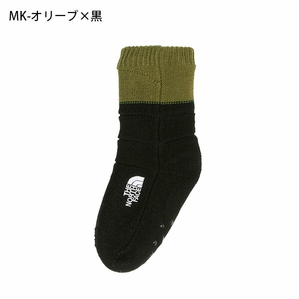 2022秋冬新作 ノースフェイス 厚手 内フリース ルームソックス 靴下 キッズ 子供 THE NORTH FACE Kids Nuptse  Bootie Socks ヌプシ ブーティー ソックス 保温 防寒 室内 ギフト NNJ82233 NEW売り切れる前に☆