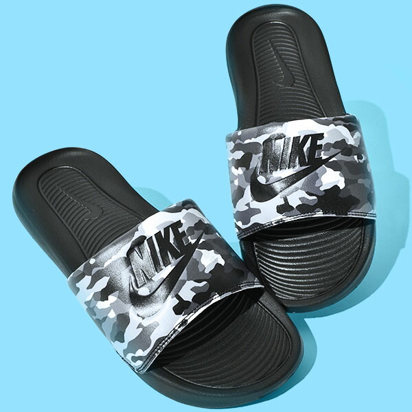 楽天市場 ナイキ スポーツサンダル メンズ Nike Victori スライド プリント ビーチサンダル シャワーサンダル ビーサン スポサン シューズ 靴 グレー カモフラージュ Cn9678 21春新作 Ray Green