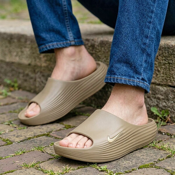2026夏新作 送料無料 ナイキ 厚底 リカバリー サンダル メンズ スポーツ NIKE REACTX REJUVEN8 SLIDE リアクト リジュビネイト スライド ビーチサンダル シャワーサンダル ビーサン スポサン シューズ 靴 カーキ hv4479