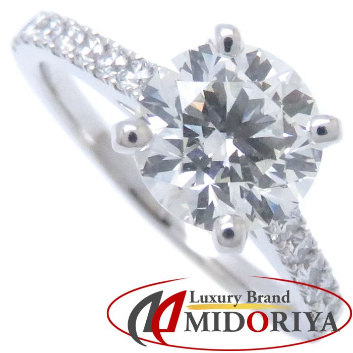 楽天市場 3万円offクーポン デビアス De Beers ダイヤモンドリング ダイヤモンド1 ct K Si1 3ex 0 26ct Pt950 プラチナ 8号 クラシックソリテール 指輪 中古 Luxury Brand ミドリヤ楽天市場店