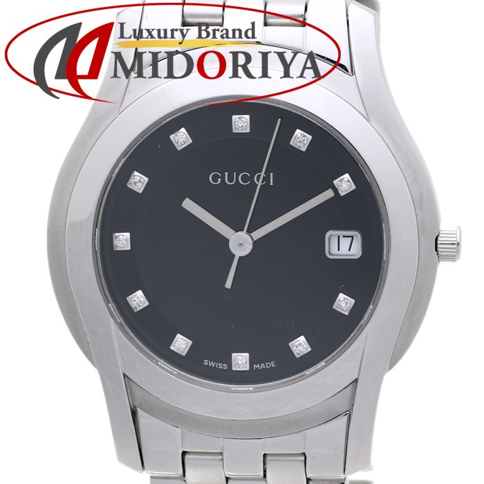 楽天市場 Gucci グッチ Gクラス 11pダイヤ ブラック文字盤 デイト メンズ クォーツ 5500m Ya 中古 腕時計 Luxury Brand ミドリヤ楽天市場店