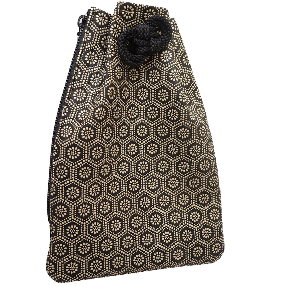 3阡丸形off引き換え証 印判傳ハイム 印伝 Inden Ya 巾着車寄 亀甲パーソナリティー 漆 帆布 黒いこと 点火器ベージュ 中古 Digitalland Com Br