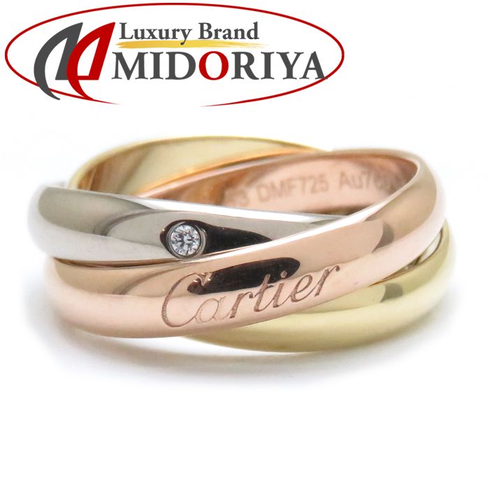 指輪 リング 好評 Cartier カルティエ 指輪 中古 750ygxwgxpg 3連 13号 53 K18スリーカラーゴールド 5pダイヤモンド リング トリニティ Shoxruxtj Com