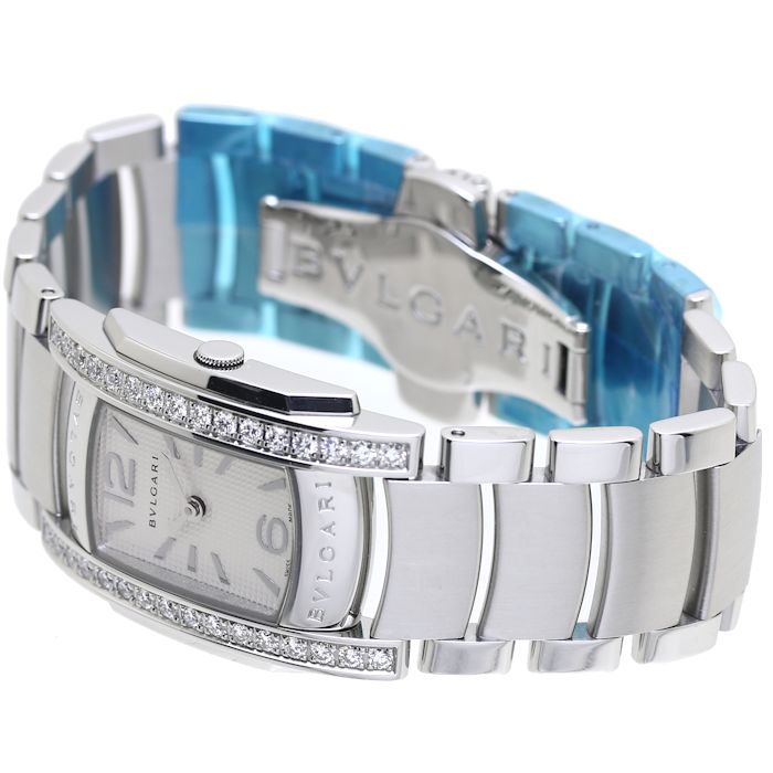 3一万円形off引換証 ブル小峡谷 Bvlgari アショーマd ダイヤベゼル 入眼済 35c6sds 35s 白いこと レディース 中古 腕時計 Thierrybruet Com