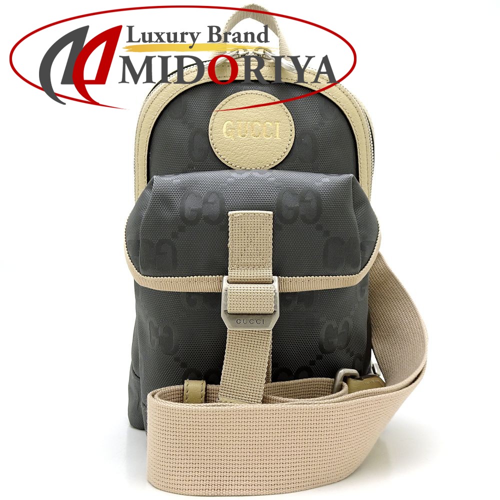 【楽天市場】グッチ GUCCI スリングバックパック 658631 ボディバッグ オフザグリット GG柄 ナイロン × レザー グレー