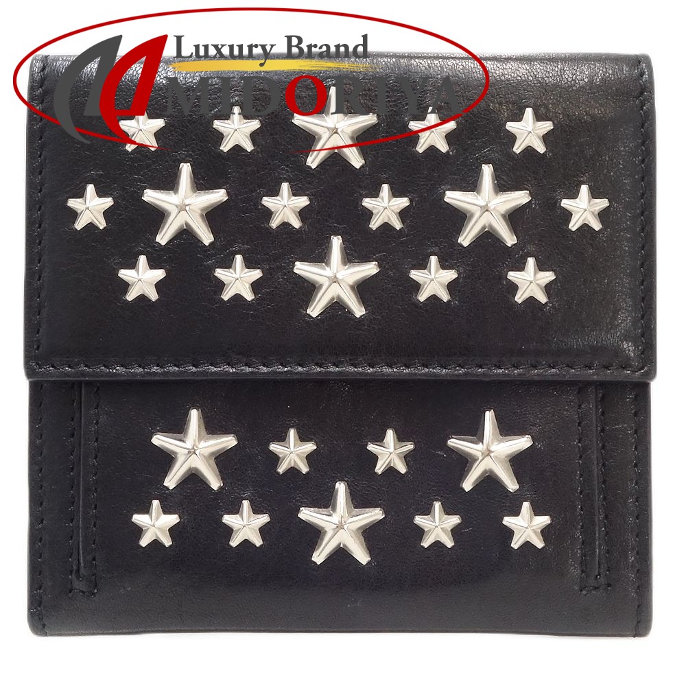 JIMMY CHOO 二つ折り財布 グレー 星型スタッズ付き JIMMY CHOO 二つ折り財布 グレー 星型スタッズ付き