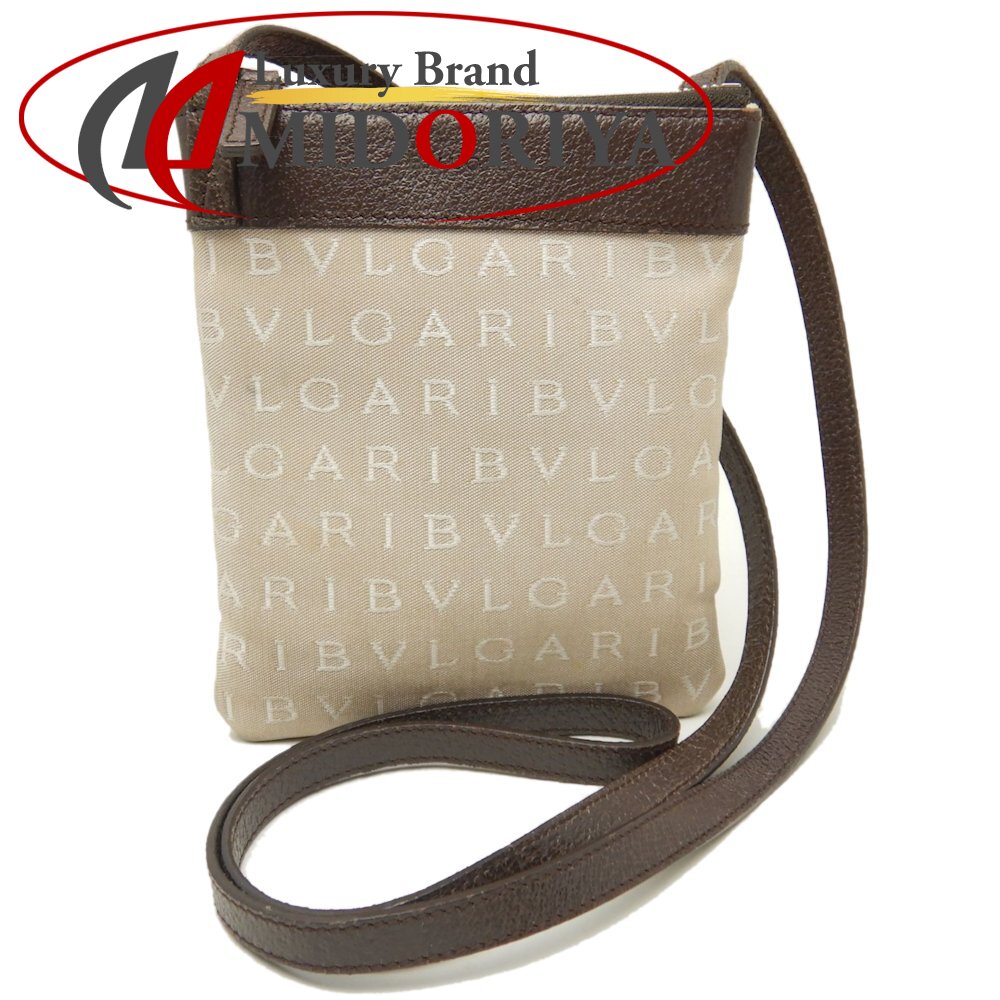 BVLGARI ブルガリ ショルダーバッグ ベージュ - 4500925J0011 BVLGARI ブルガリ 斜め掛けショルダーバッグ キャンバス/レザー