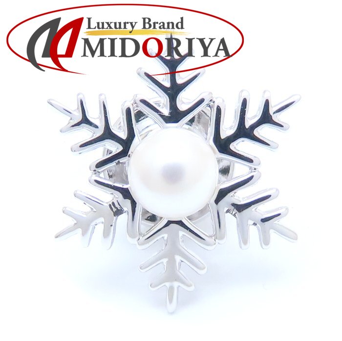 ミキモト MIKIMOTO ブローチ 雪の結晶 MIKIMOTO - MIKIMOTO ミキモト ピン ブローチ 雪の結晶モチーフ