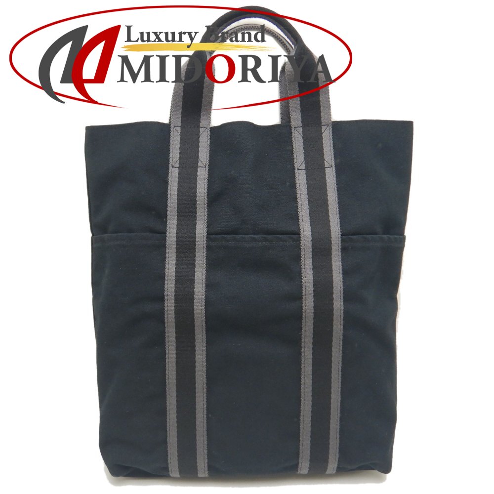 エルメス　フールトゥ　ハンドバッグ　キャンバス　黒　グレー 252989_1_wm.jpg