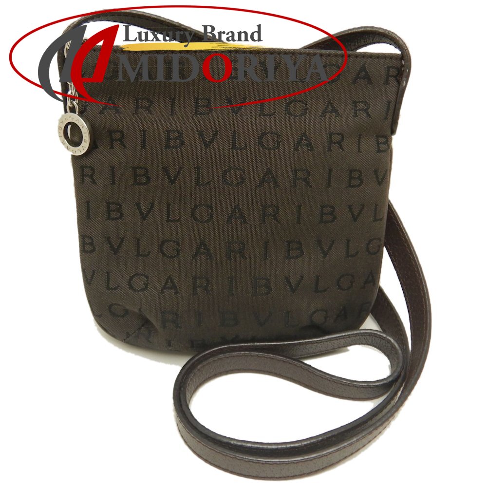 楽天市場】美品 ブルガリ ロゴマニア キャンバス レザー ブラウン  