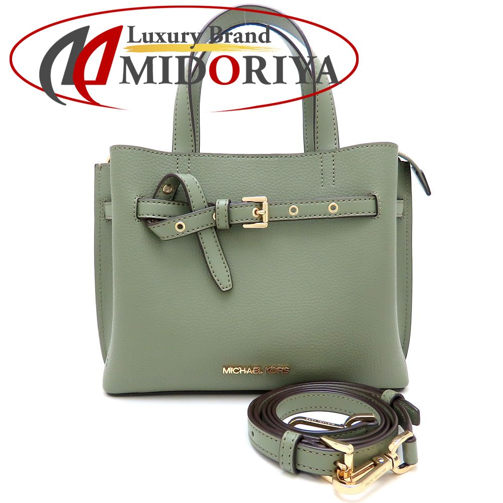 Michael Kors マイケルコース EMILIA エミリア サッチェル スモール 2Way ハンドバッグ レザー ARMY GREEN アーミーグリーン アウトレット レディース /352740【中古】
