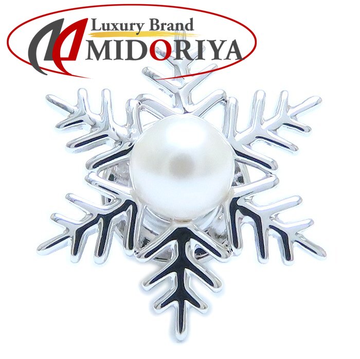 楽天市場】ミキモト 雪の結晶モチーフ パール 真珠 ブローチ シルバー