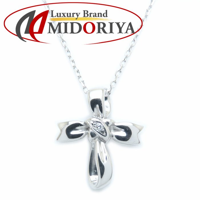 最終値下げ　ミキモト　K18 クロスリボン　ペンダントトップ 最終 ミキモト リボンペンダントトップ K18 最終値下げ ミキモト K18