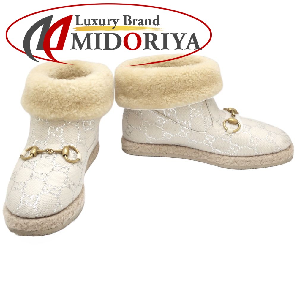 楽天市場】【グッチ】Gucci ホースビット ムートン ショートブーツ GG