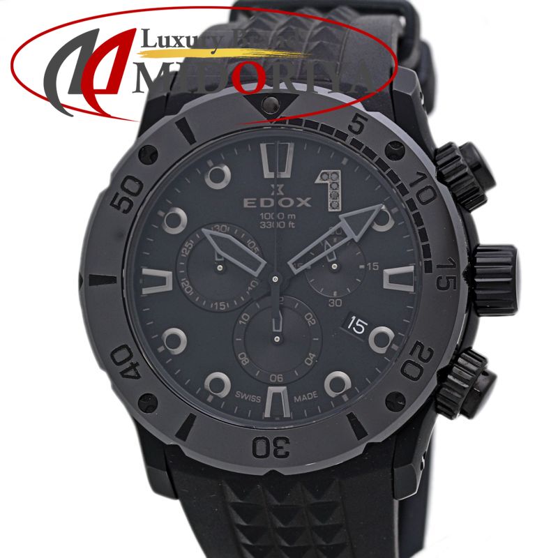 EDOX エドックス クロノオフショア1 限定 10242-NGMCAS-NDGM 【2024年購入/電池交換済】【中古】腕時計 メンズ チタンxセラミックxラバー /40200