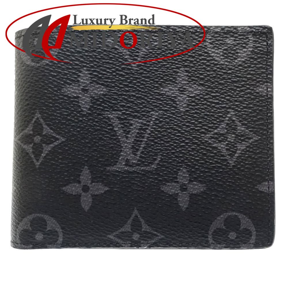 【中古】LOUIS VUITTON ルイヴィトン 二つ折り財布 M62545 マルコNM モノグラム エクリプス ノワール メンズ /181786