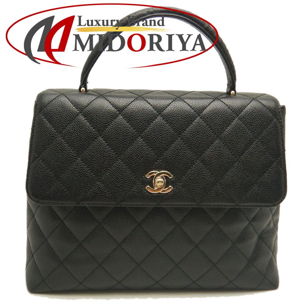 CHANEL シャネル マトラッセ トップハンドルバッグ A12397 ハンドバッグ キャビアスキン ブラック レディース /253429【中古】