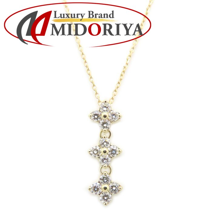 Ponte Vecchio ポンテヴェキオ ダイヤモンド ネックレス フラワーモチーフ ダイヤモンド0.25ct K18YG イエローゴールド レディース /294903【中古】【BJ】