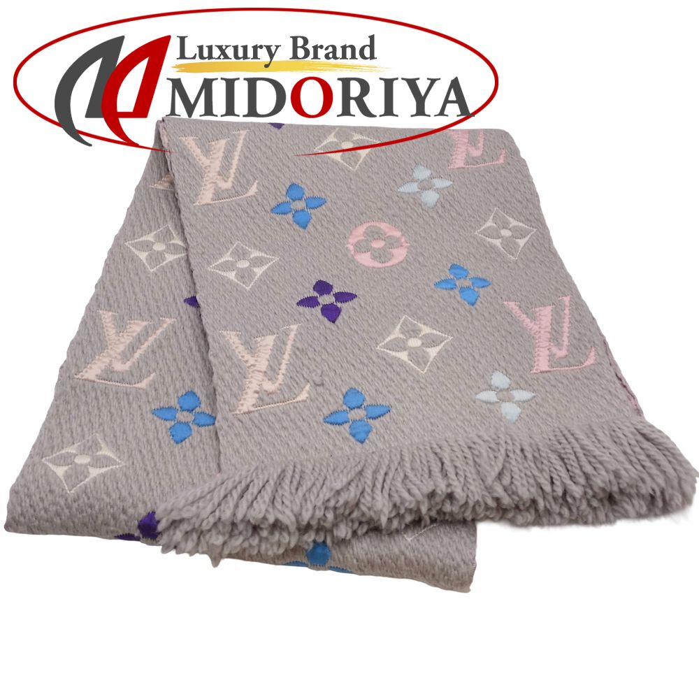 LOUIS VUITTON ルイヴィトン えり巻き M75874 エシャルプ ロゴタイプ気違い 薄墨色 サクラ色 レディース /181864【中古】
