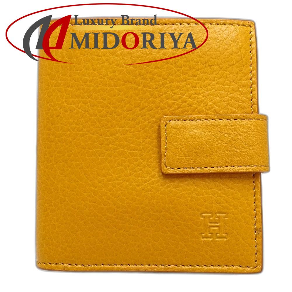 美品 HIROFU オレンジ レザー 二つ折り財布 【公式通販】