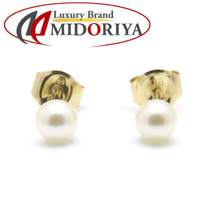 MIKIMOTO ミキモト パール ピアス 真珠3.5ミリ K18YG イエローゴールド レディース /295062【中古】【BJ】