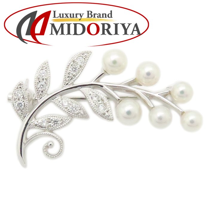 MIKIMOTO パール7珠 ピンブローチ あこや真珠　雪の結晶　未使用品　美品 MIKIMOTO パール7珠 ピンブローチ あこや真珠 雪の結晶 未使用品 美品