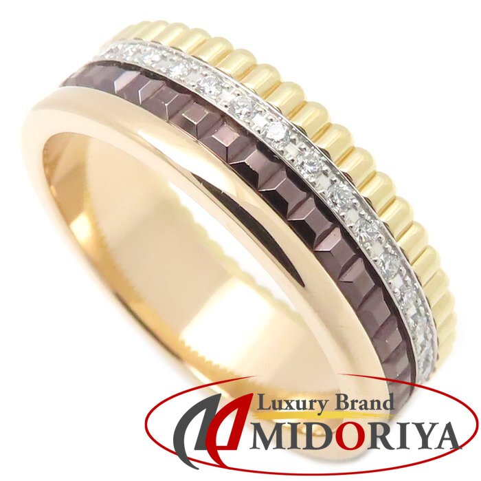 Boucheron ブシュロン キャトル クラシック ダイヤモンド リング 指輪 スモール #58 17.5号 K18スリーカラーゴールドxブラウンPVD レディース JRG00627/295255【中古】【BJ】