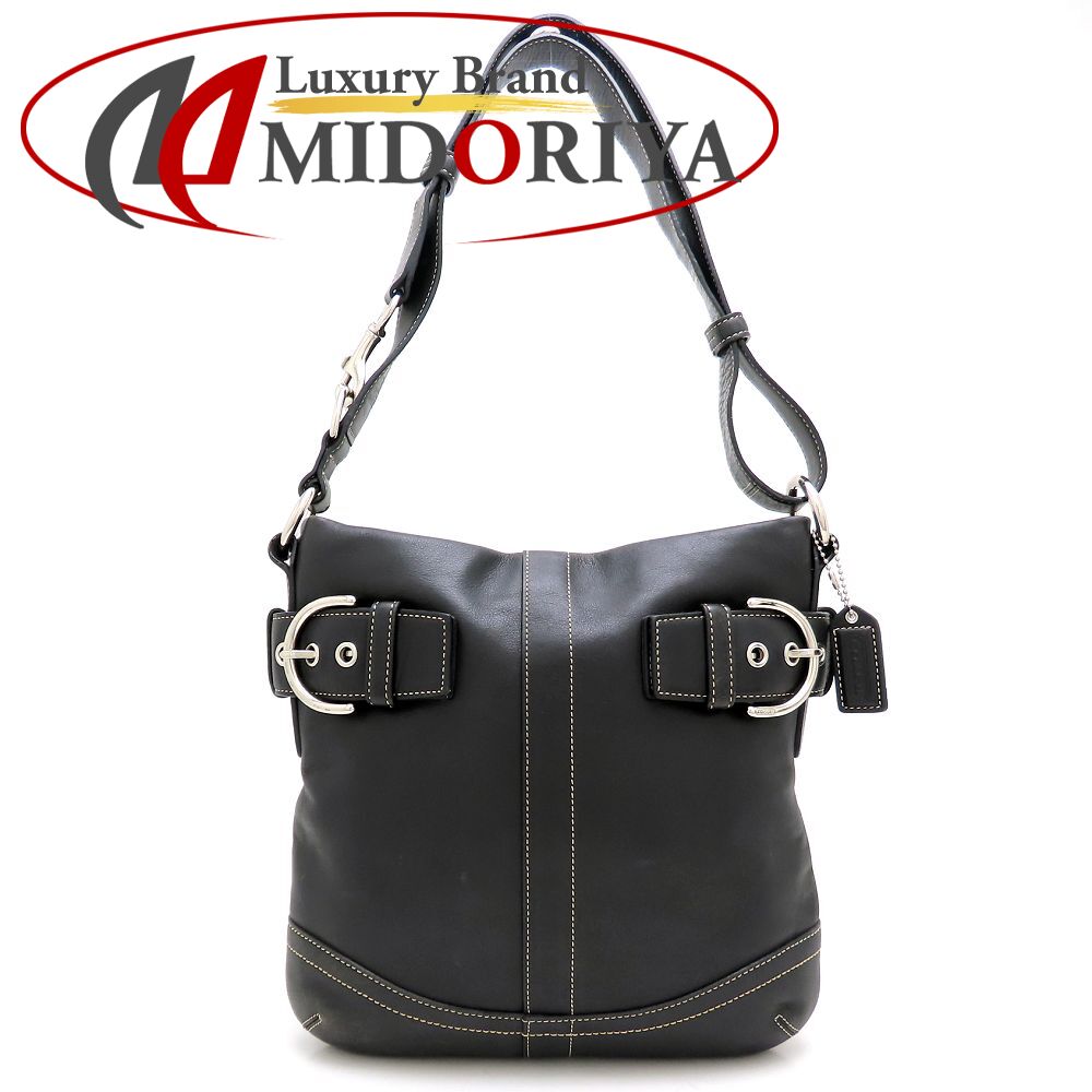 COACH コーチ ソフトダッフル 1452 2Way ショルダーバッグ レザー ブラック レディース /353191【中古】