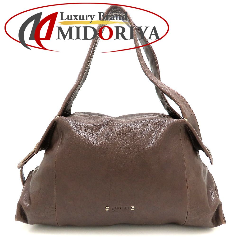 genten ゲンテン トートバッグ レザー ダークブラウン系 レディース /353199【中古】